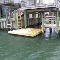 Floating dock.  We keep kayaks & SUPs here, for shared use with Eureka!