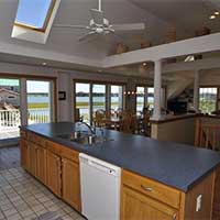 Epiphany Kitchen island and dining area.